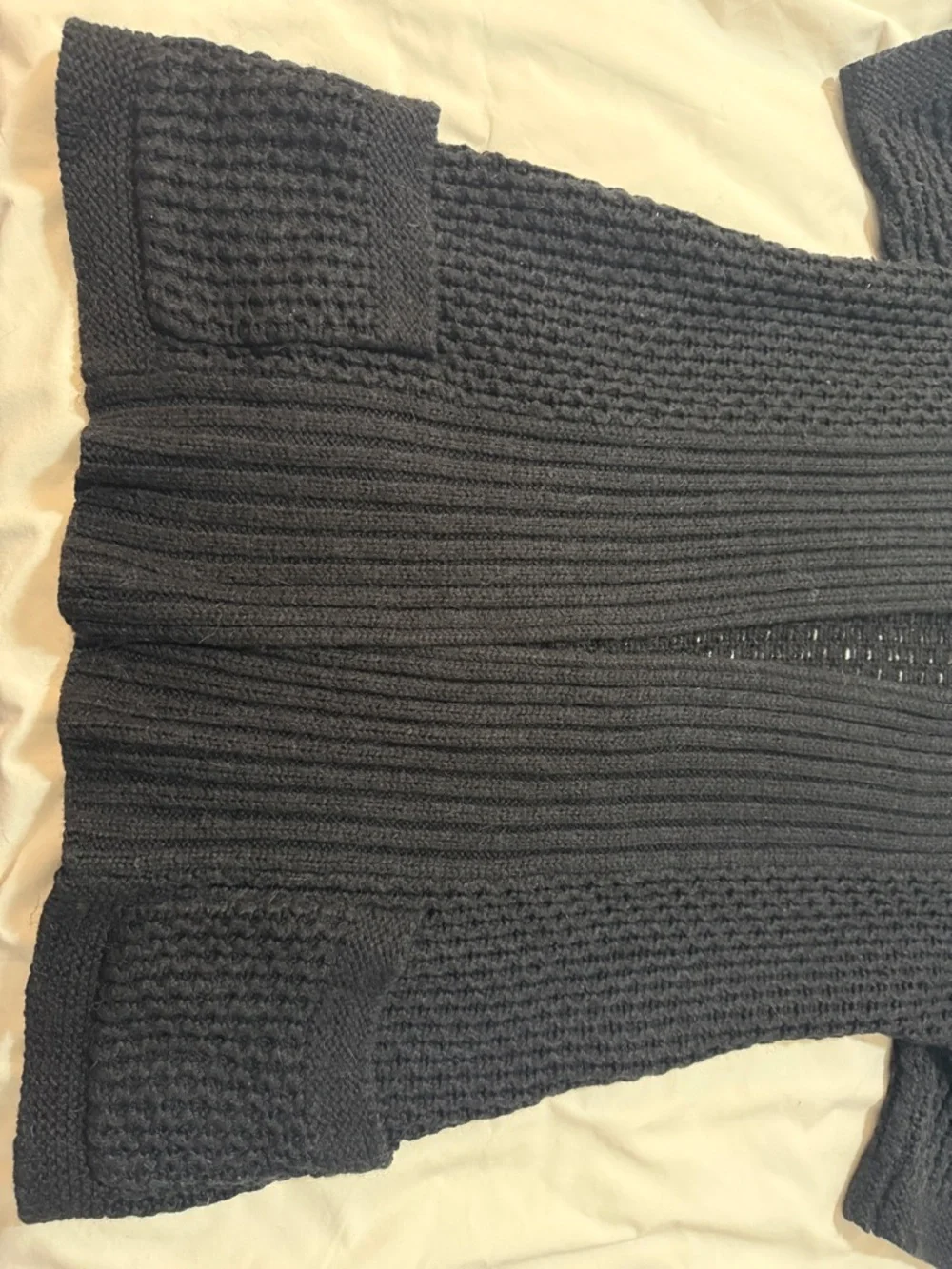 Banana Republic Black Ribbed Open-Front Short-Sleeve Cardigan - Picture 4 of 7